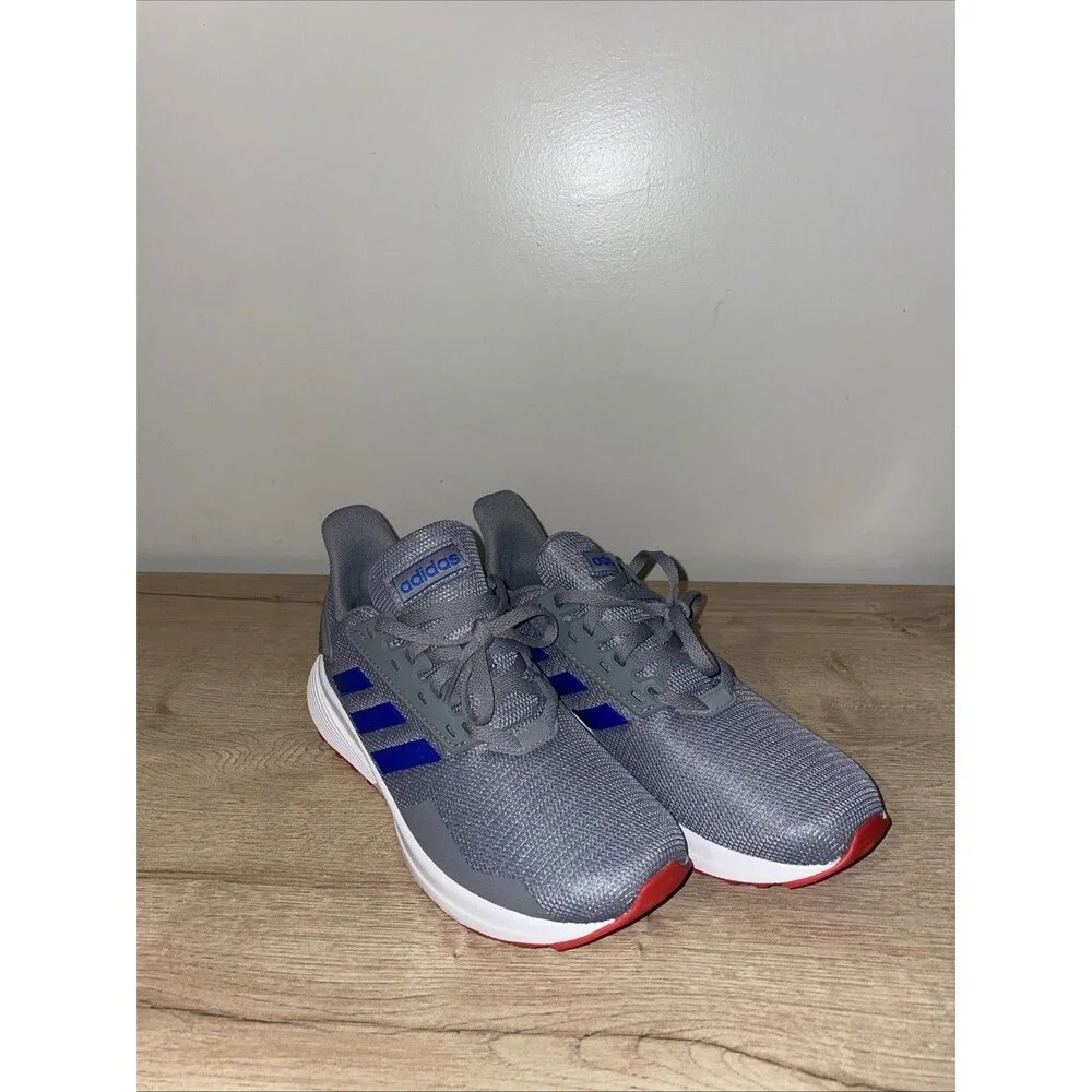 Adidas Duramo 9 K Youth Running Shoes Size 6 Grey Blue Red EE6924 NWB